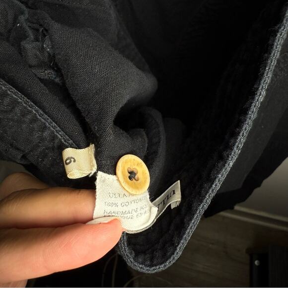 Ulla Johnson Black Cotton Wide Leg Suvi Overalls Jumpsuit - 6 belt missing - Picture 12 of 12